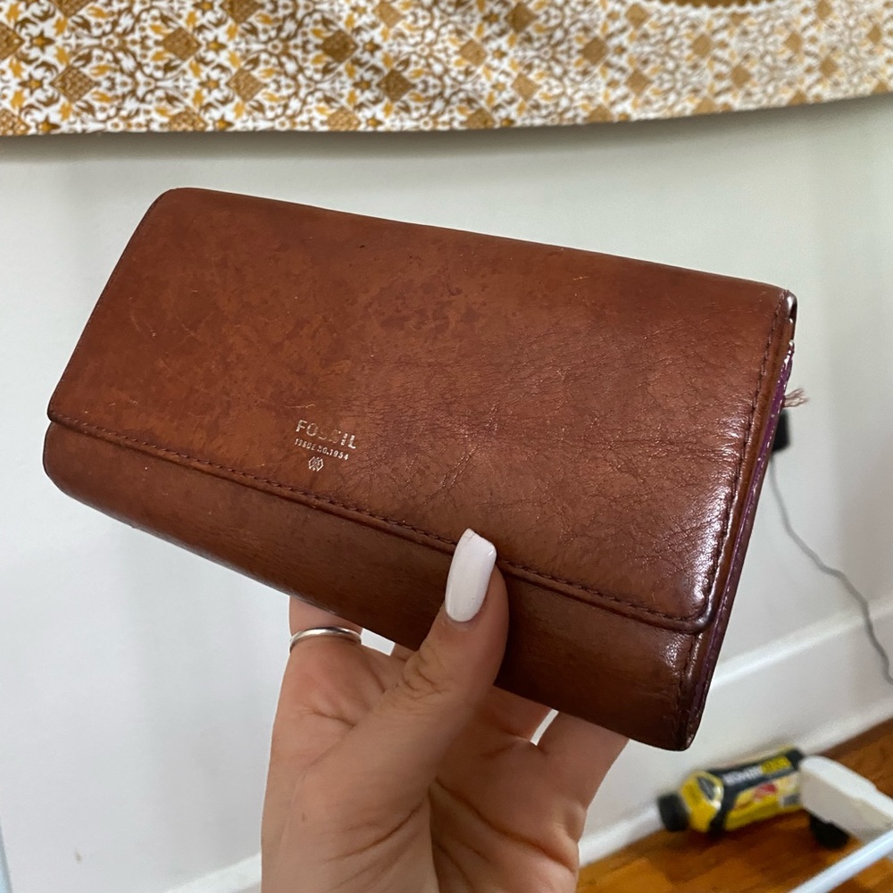 Fossil wallet brown leather